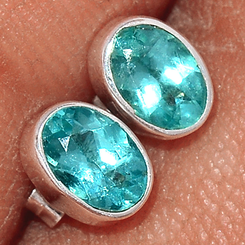 Neon Blue Apatite Faceted Stud - NBFS2