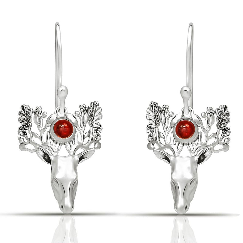4*4 MM Deer Face - Garnet Cabochon Jewelry Earrings - ND-E101GC Catalogue