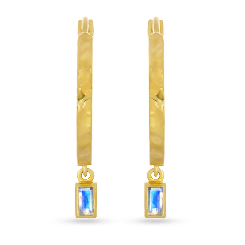 4*2 MM Octo - 18k Gold Vermeil - Rainbow Moonstone Earrings - ND-E102G-RMF Catalogue