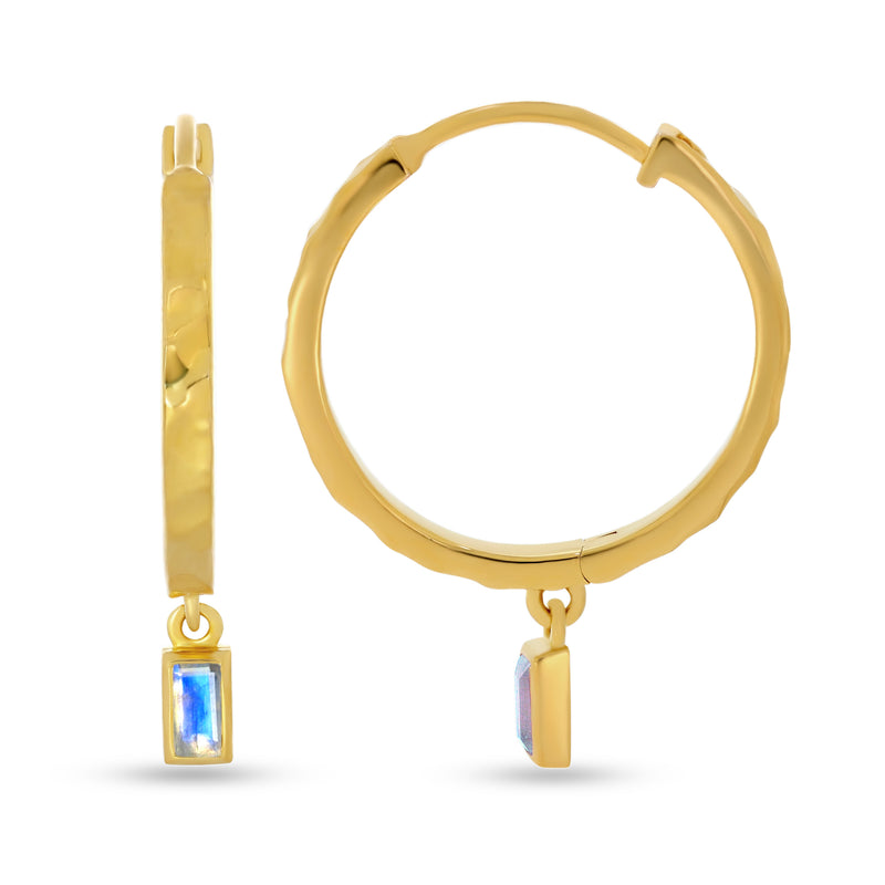 4*2 MM Octo - 18k Gold Vermeil - Rainbow Moonstone Earrings - ND-E102G-RMF Catalogue