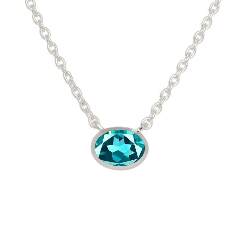 5*7 MM Oval - Neon Blue Apatite Faceted Necklace - ND-N204NBF Catalogue