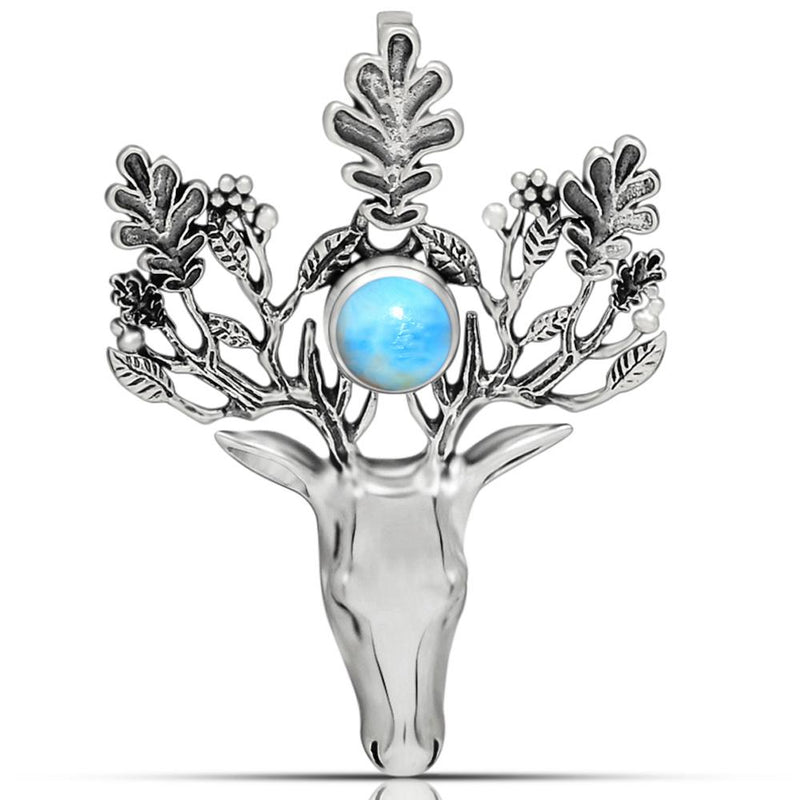 5*5 MM Deer Face - Larimar Jewelry Pendants ND-P1LAR Catalogue