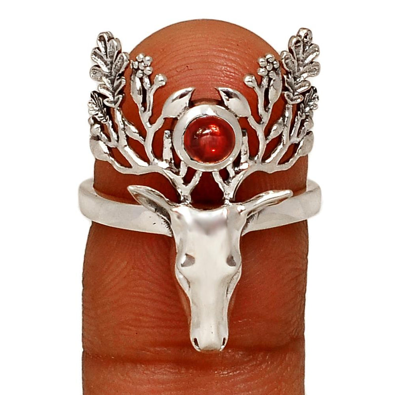 4*4 MM Deer Face - Garnet Cabochon Ring - ND-R51GC Catalogue