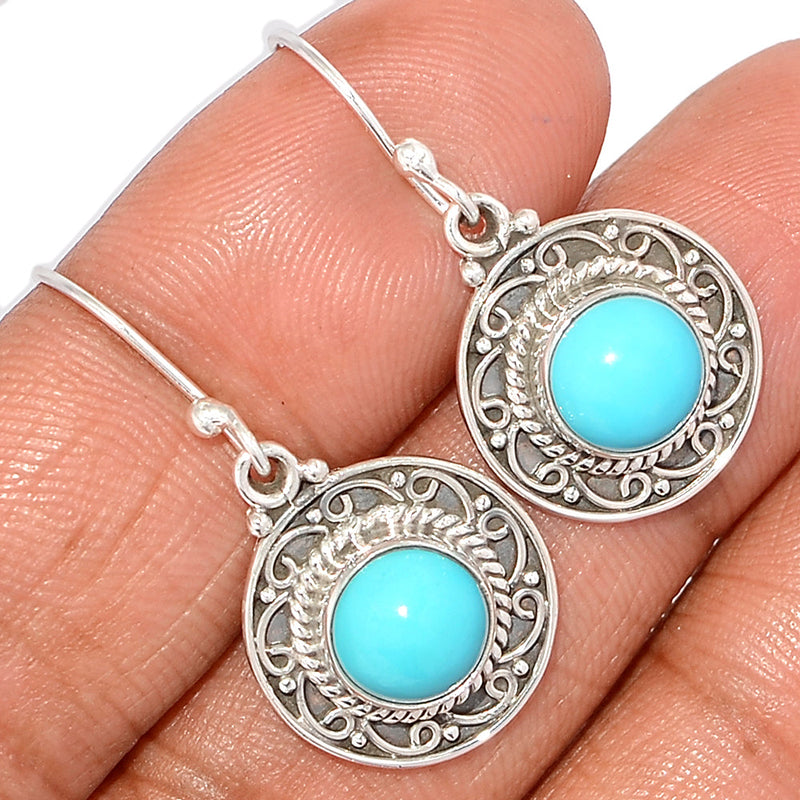 1.3" Fine Filigree - Natural Kingman Turquoise Earrings - NKTE78