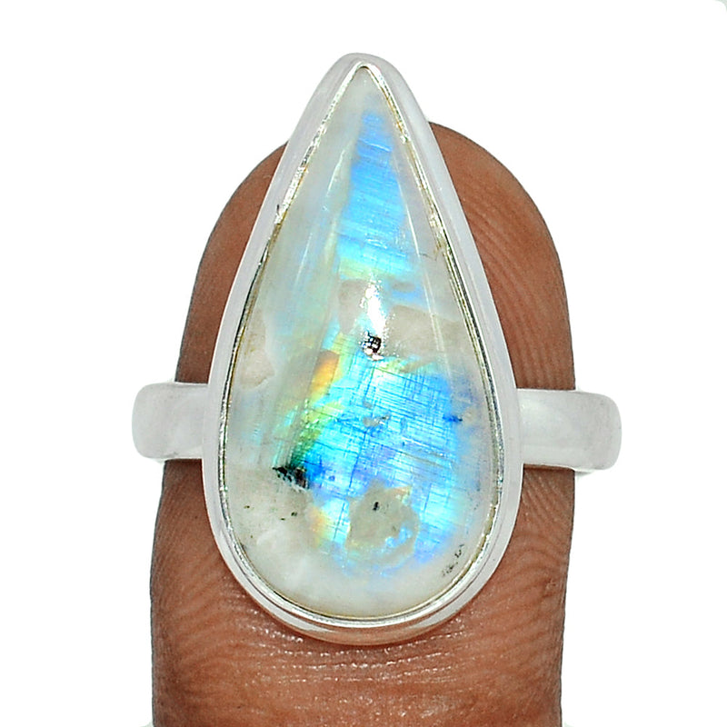 Rainbow Moonstone with Mica Cabochon Ring - NMCR350