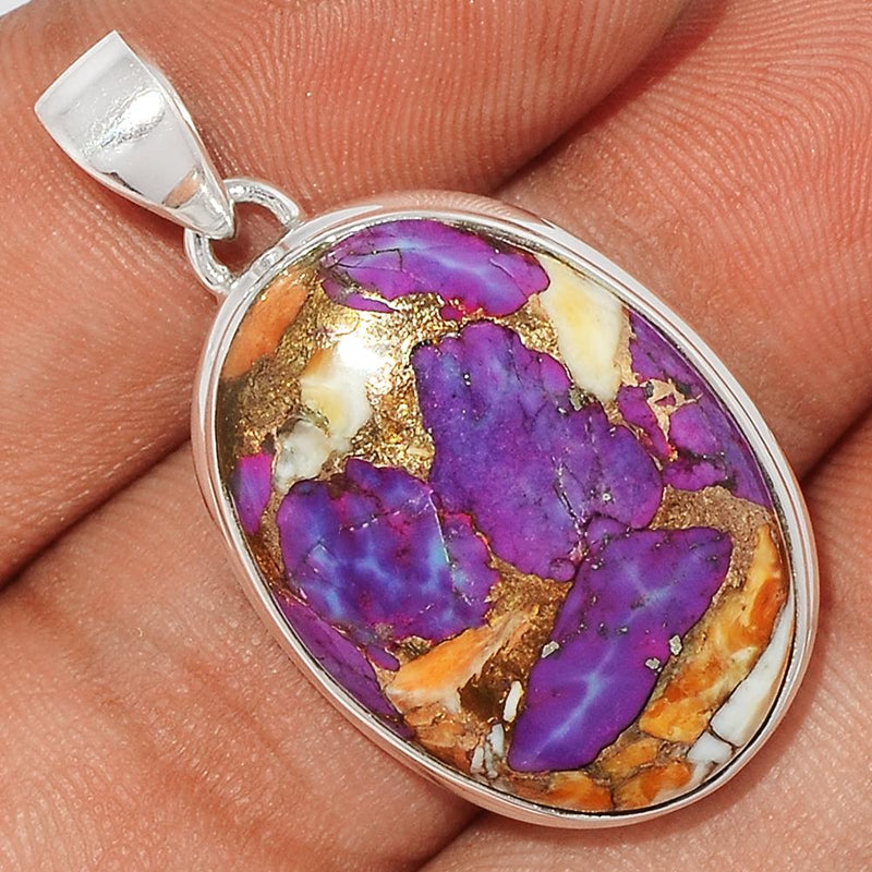 1.3" New Oyster Purple Turquoise Pendants - NOPP14