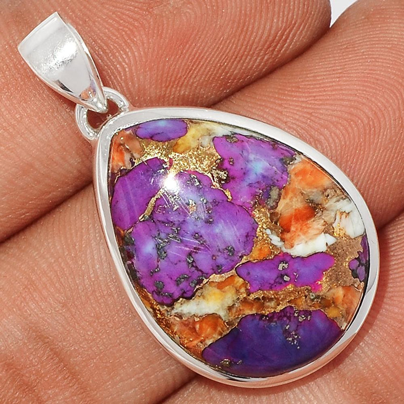 1.3" New Oyster Purple Turquoise Pendants - NOPP15