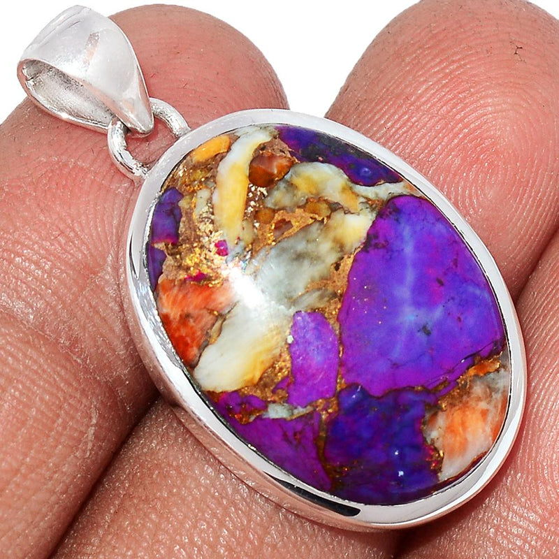 1.3" New Oyster Purple Turquoise Pendants - NOPP19