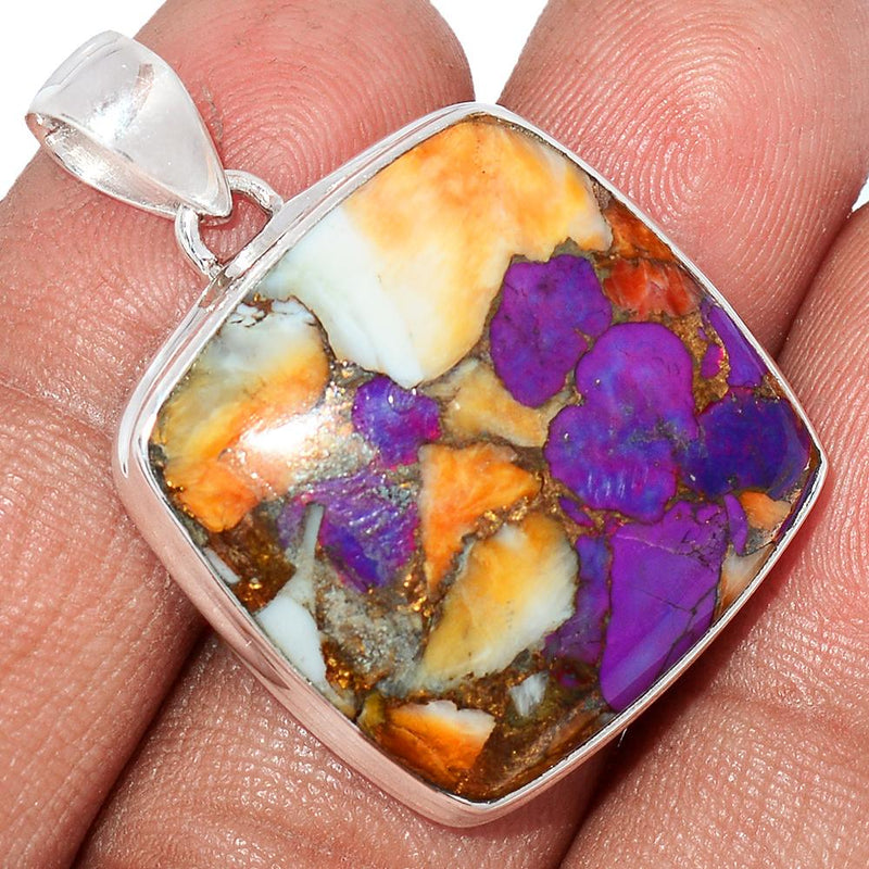 1.3" New Oyster Purple Turquoise Pendants - NOPP36