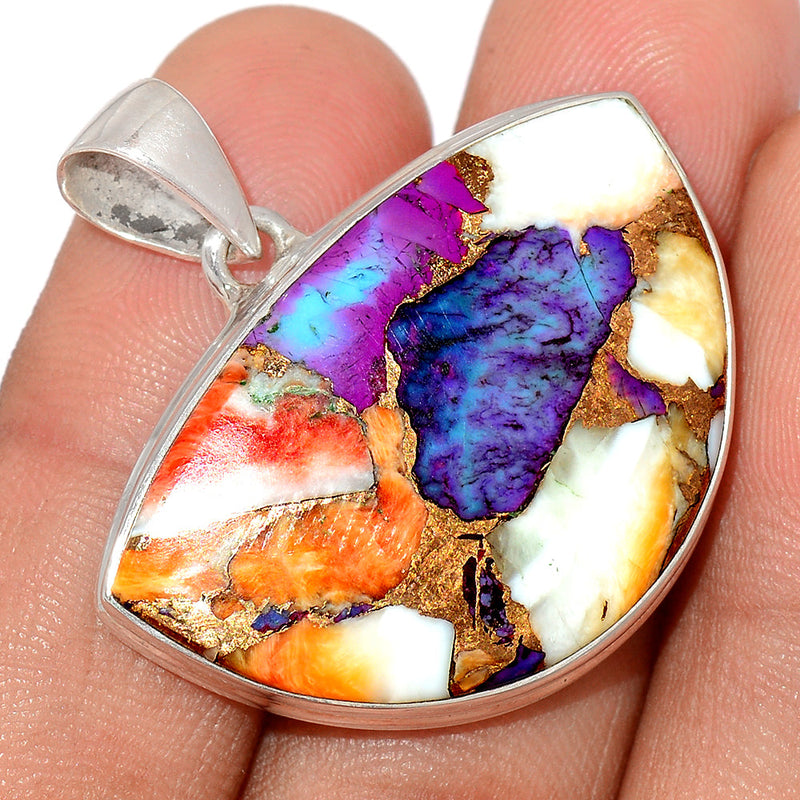 1.3" New Oyster Purple Turquoise Pendants - NOPP39