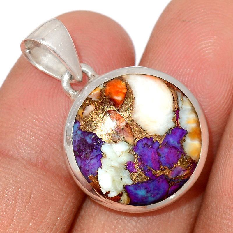 1.1" New Oyster Purple Turquoise Pendants - NOPP42