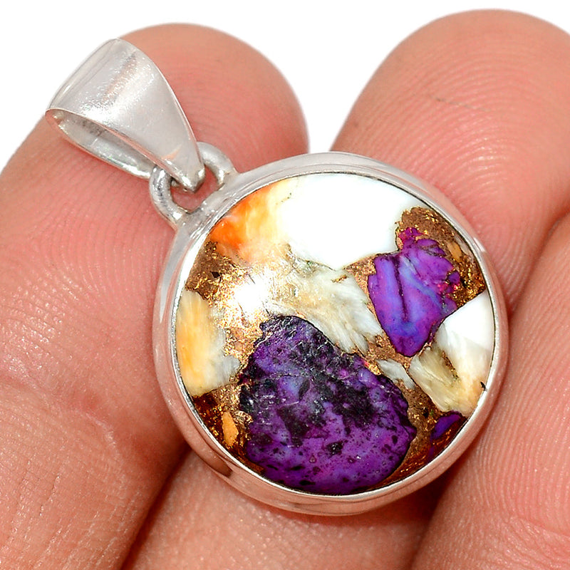 1.1" New Oyster Purple Turquoise Pendants - NOPP43