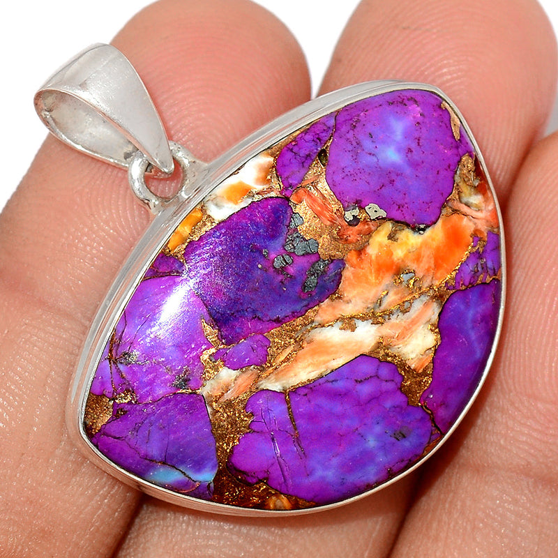 1.3" New Oyster Purple Turquoise Pendants - NOPP45