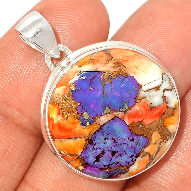 1.3" New Oyster Purple Turquoise Pendants - NOPP49