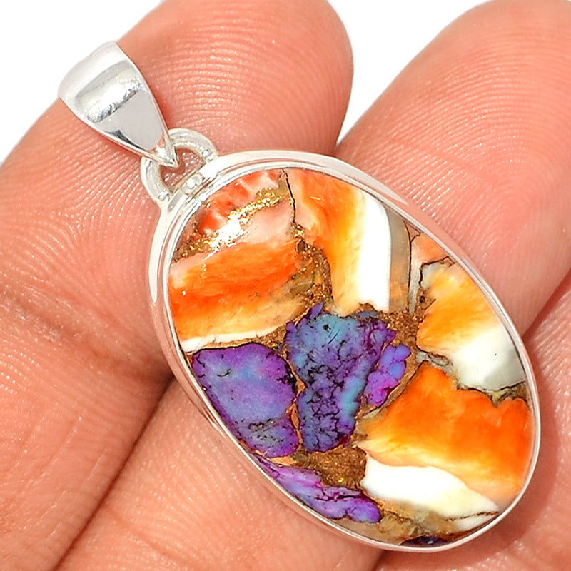 1.6" New Oyster Purple Turquoise Pendants - NOPP50