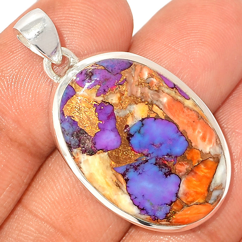 1.6" New Oyster Purple Turquoise Pendants - NOPP67