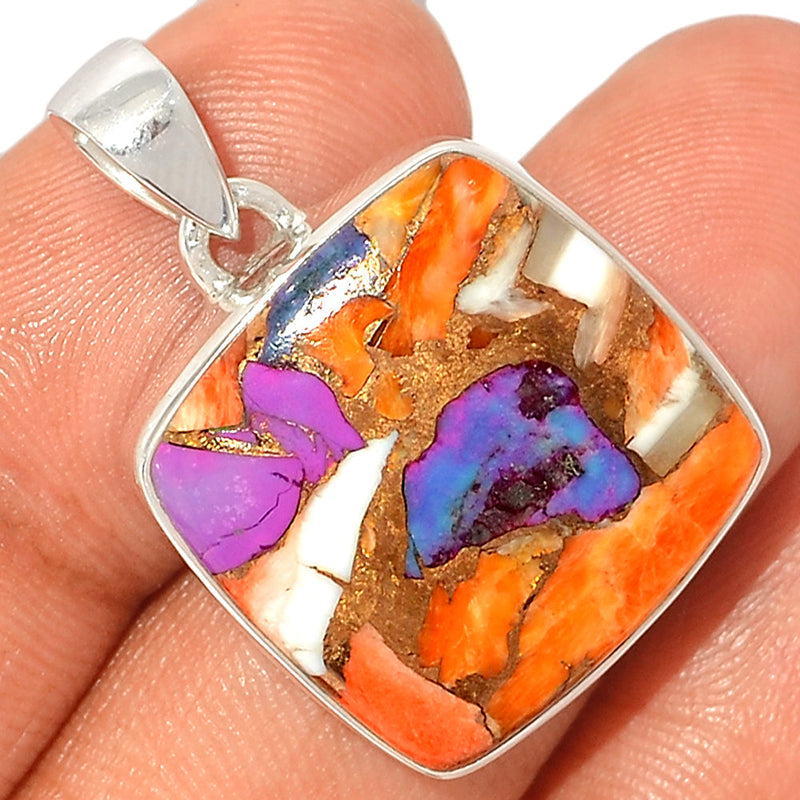 1.2" New Oyster Purple Turquoise Pendants - NOPP71