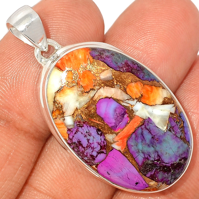 1.6" New Oyster Purple Turquoise Pendants - NOPP77