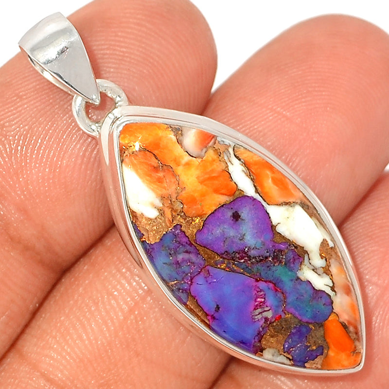 1.6" New Oyster Purple Turquoise Pendants - NOPP78