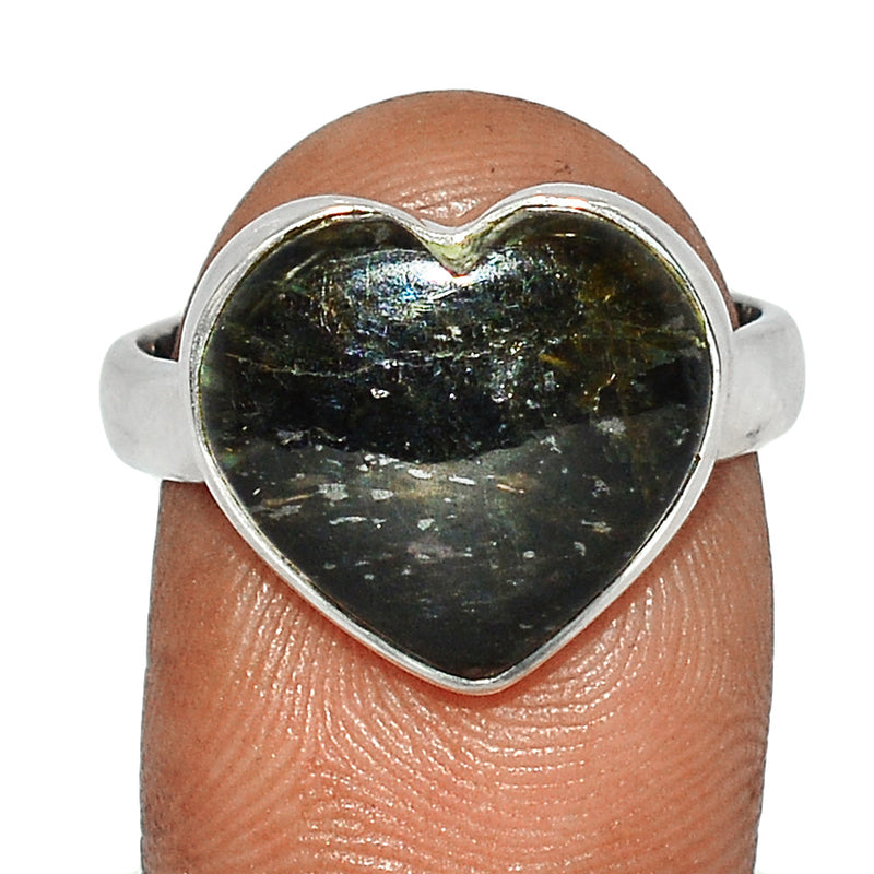Heart - Nuummite Ring - NUMR248