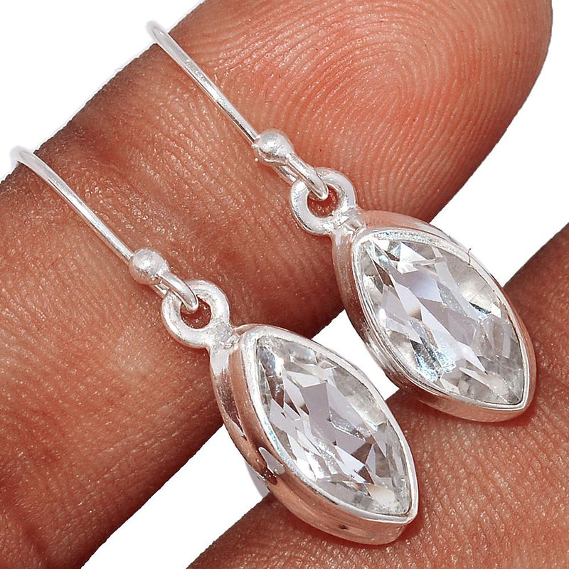 1.1" Natural White Topaz Earrings - NWTE152