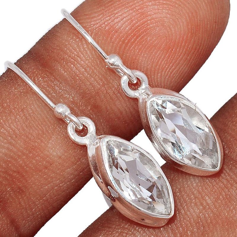 1.1" Natural White Topaz Earrings - NWTE152