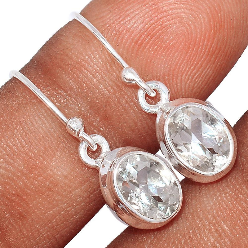 1" Natural White Topaz Earrings - NWTE155