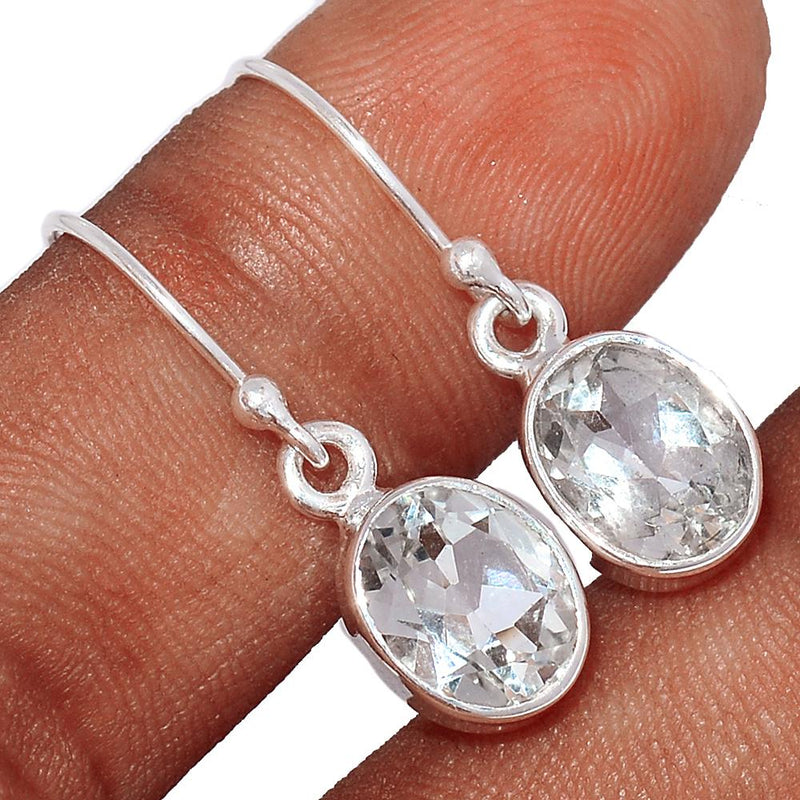 1" Natural White Topaz Earrings - NWTE158