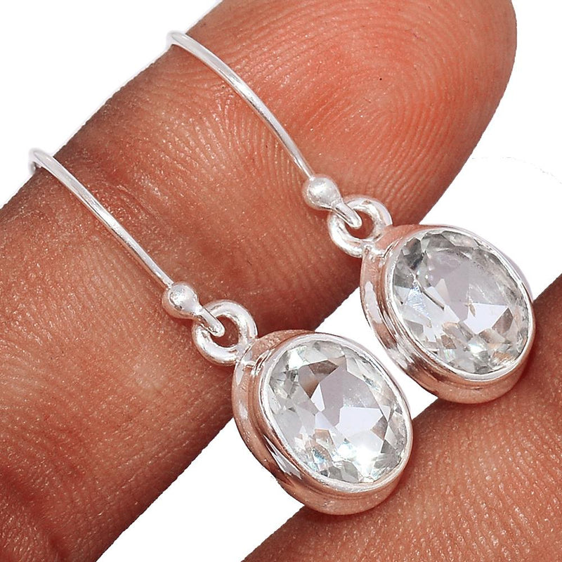 1.1" Natural White Topaz Earrings - NWTE159
