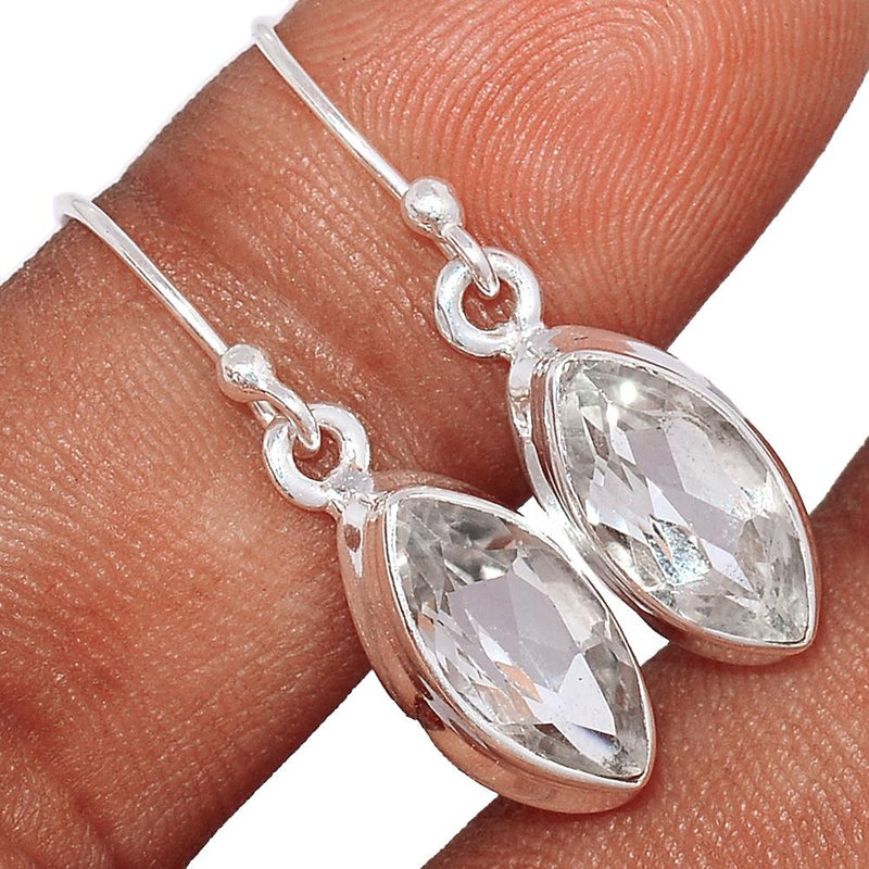1.1" Natural White Topaz Earrings - NWTE160