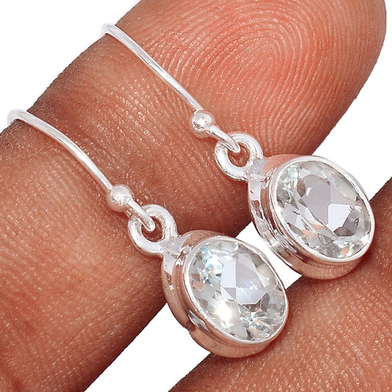 1" Natural White Topaz Earrings - NWTE161