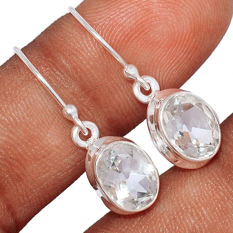 1.1" Natural White Topaz Earrings - NWTE163