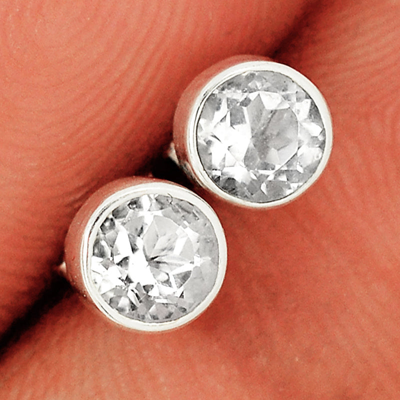Natural White Topaz Studs - NWTS29