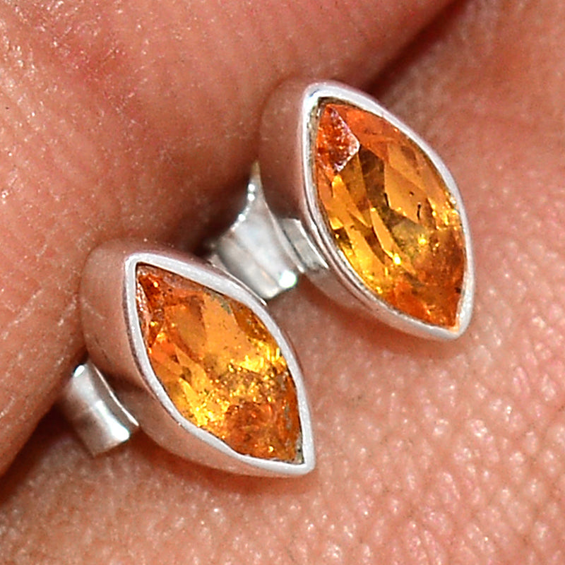 Mandarin Garnet Faceted Studs - OGFS13