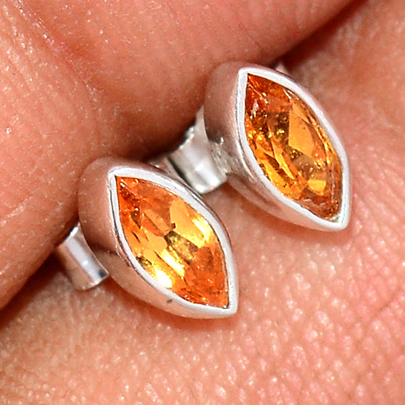 Mandarin Garnet Faceted Studs - OGFS15