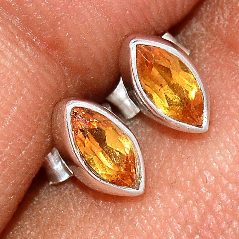 Mandarin Garnet Faceted Studs - OGFS19