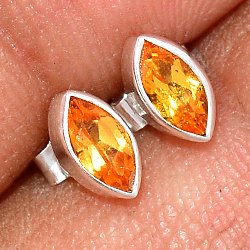 Mandarin Garnet Faceted Studs - OGFS1