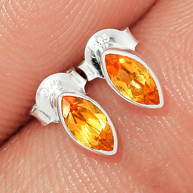 Mandarin Garnet Faceted Studs - OGFS32
