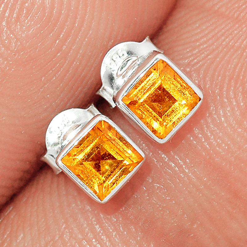 Mandarin Garnet Faceted Studs - OGFS36
