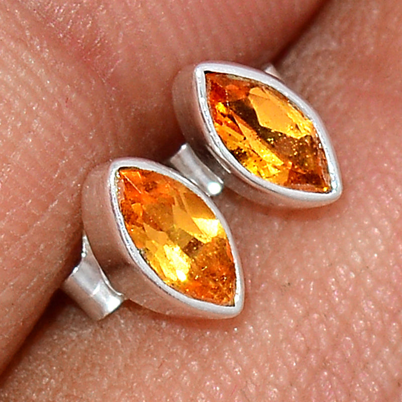 Mandarin Garnet Faceted Studs - OGFS3