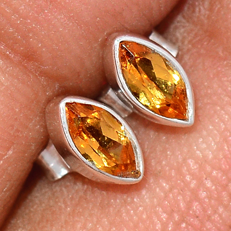 Mandarin Garnet Faceted Studs - OGFS9