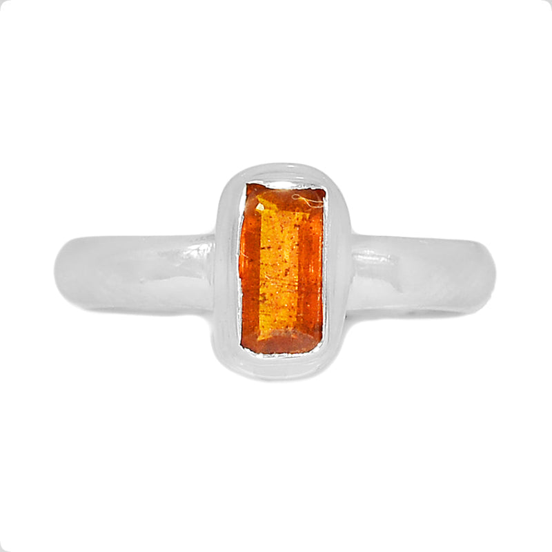 Orange Kyanite Faceted Ring - OKFR77