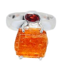 Orange Kyanite Rough Ring - OKRR176