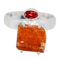 Orange Kyanite Rough Ring - OKRR184