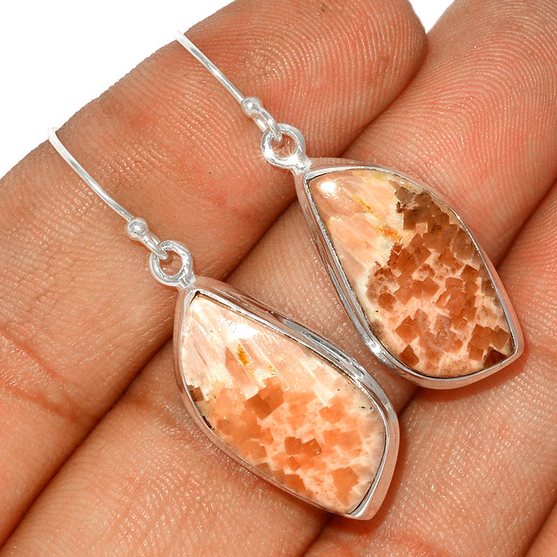 1.7" Orange Scolecite Earrings - OSCE176