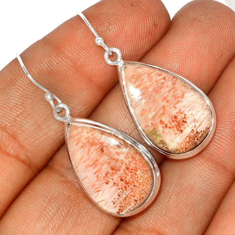 1.7" Orange Scolecite Earrings - OSCE183