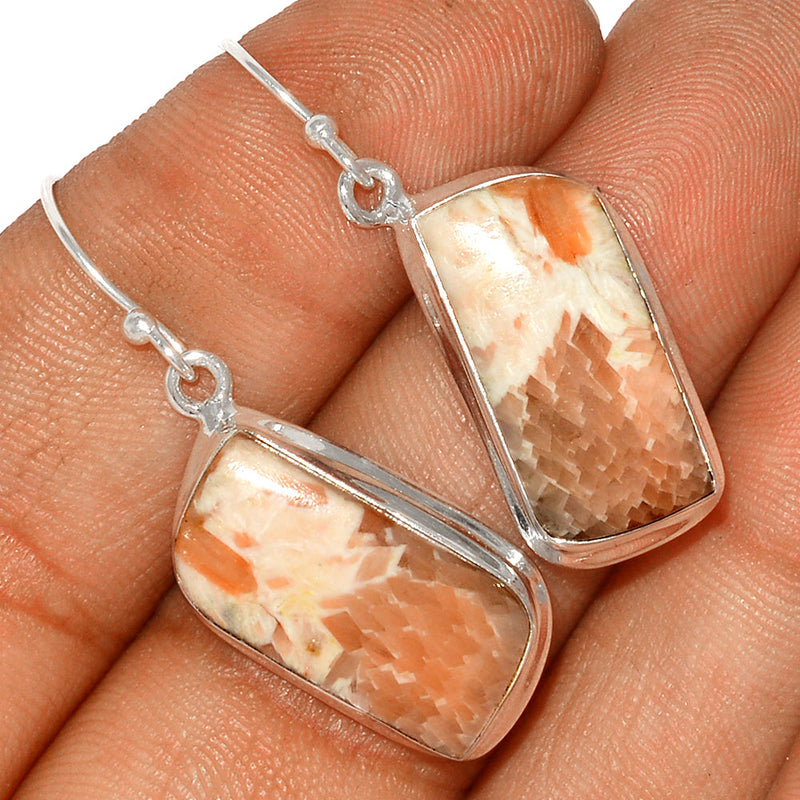 1.6" Orange Scolecite Earrings - OSCE199