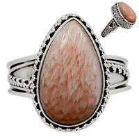 Orange Scolesite Ring-OSCR266