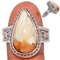 Orange Scolesite Ring-OSCR305