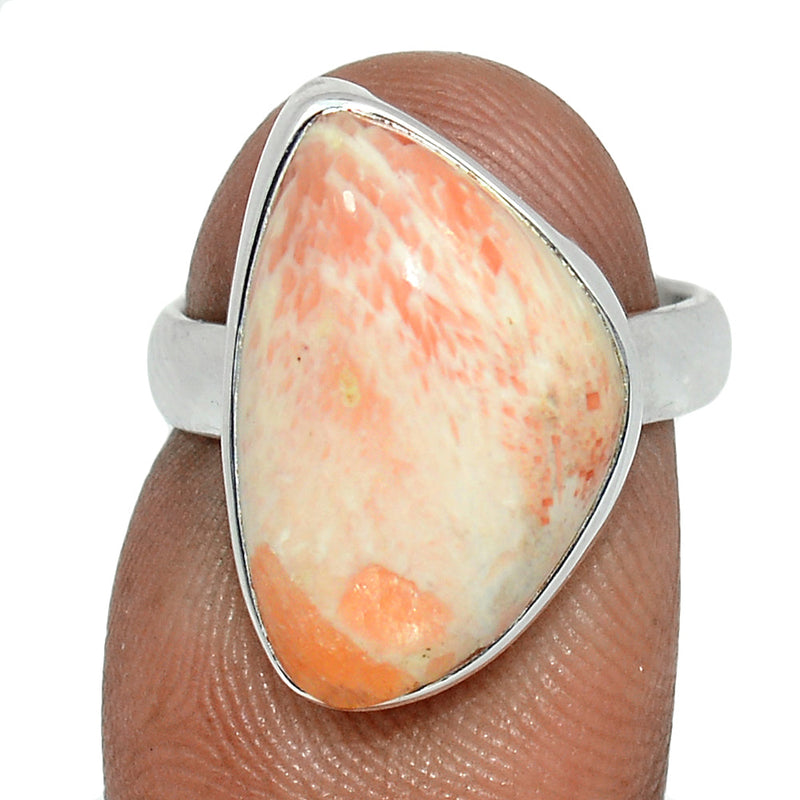 Orange Scolecite Ring - OSCR434